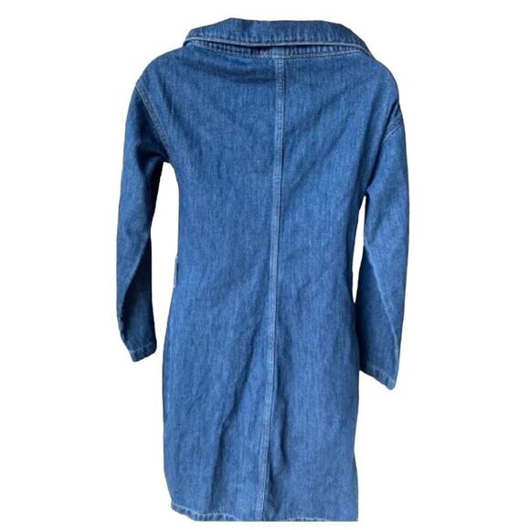 Boohoo Denim Dress Button Down Long Sleeve Jean Pockets NWT Size 6 - Picture 6 of 16